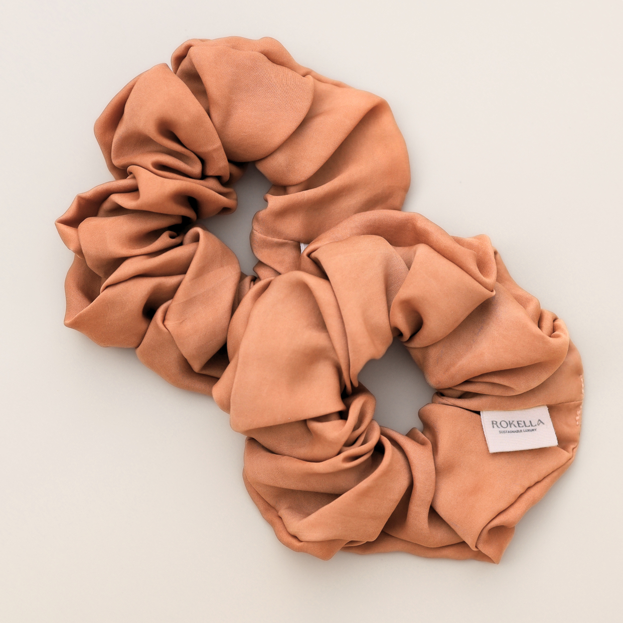 Peachy Nude Vegan Silk Scrunchie