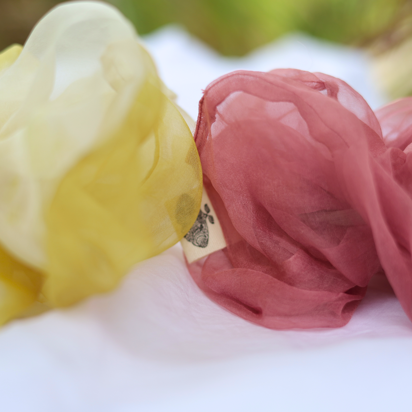 Dusty Pink Organza Scrunchie