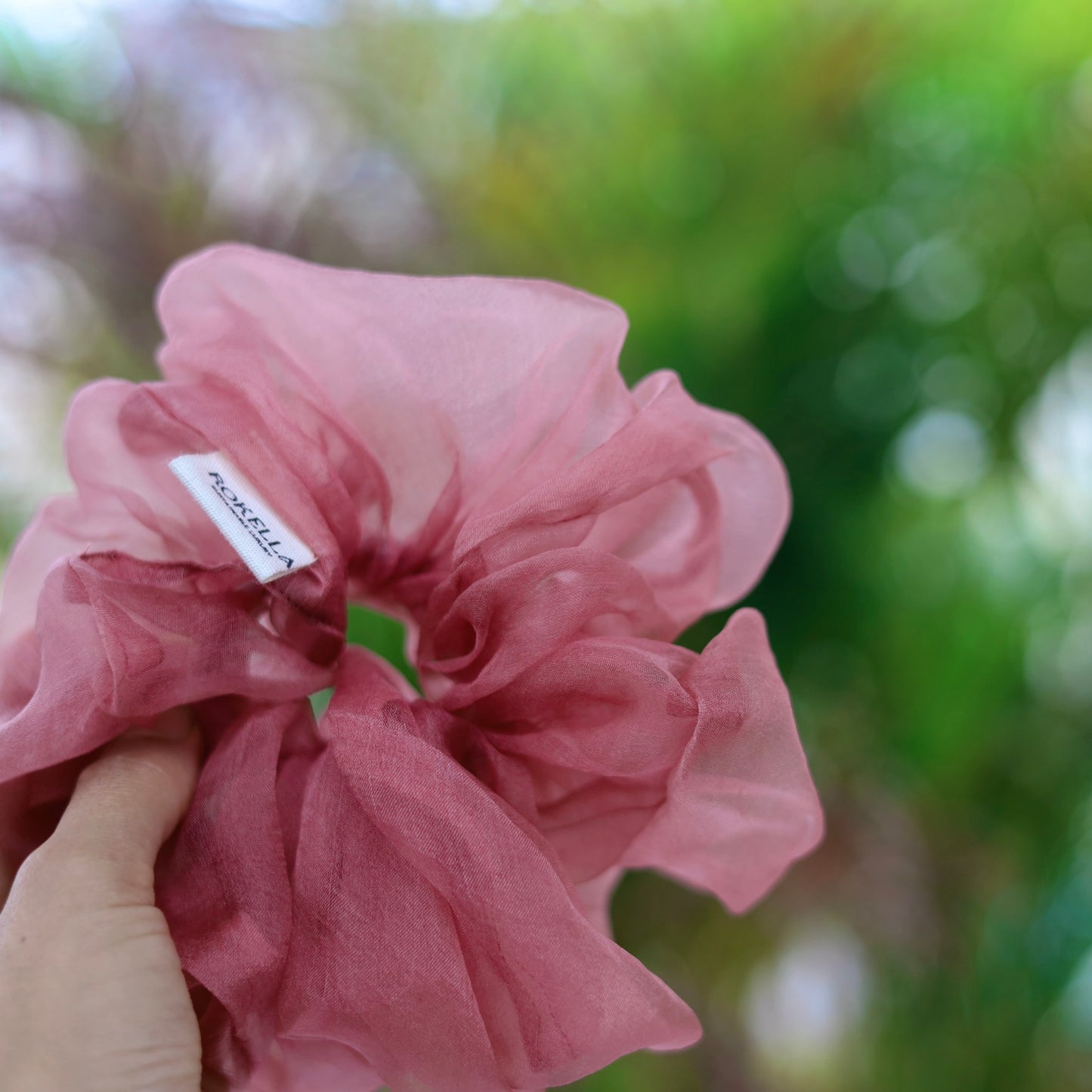 Dusty Pink Organza Scrunchie