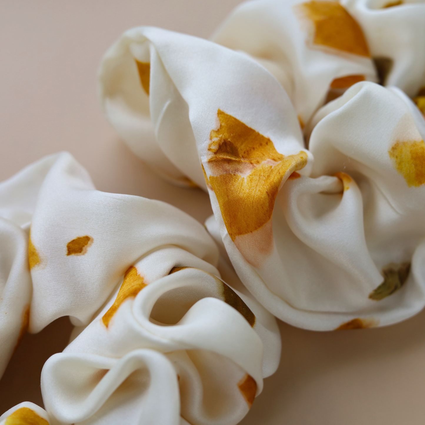 White Terrazzo Print Scrunchie