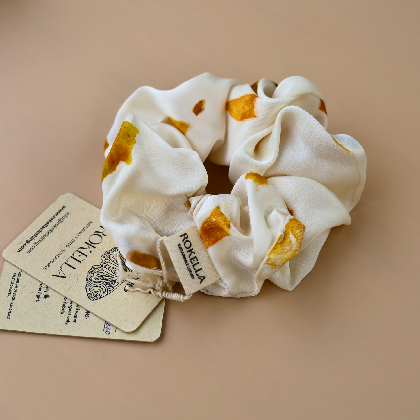 White Terrazzo Print Scrunchie