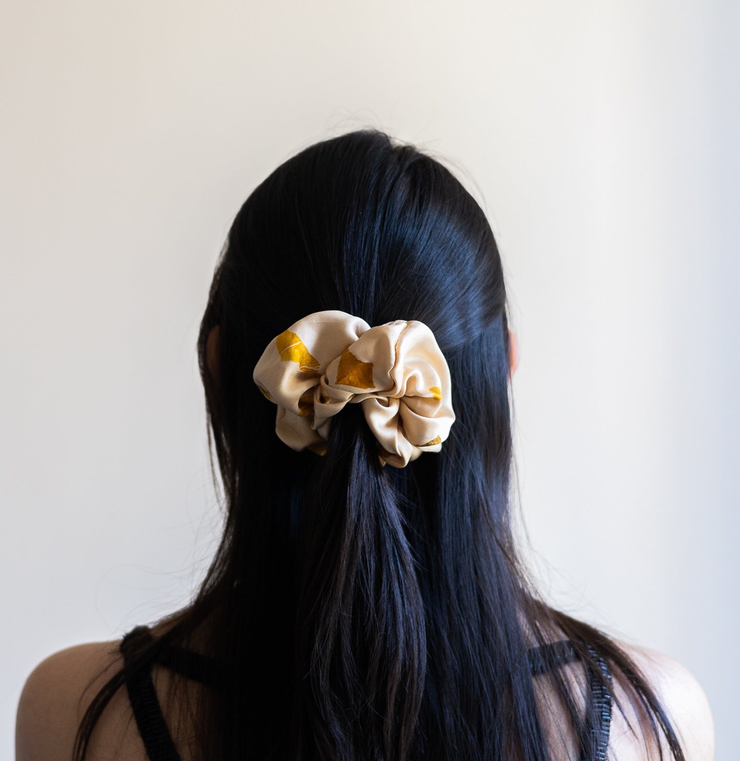 Golden Yellow Terrazzo Print Scrunchie