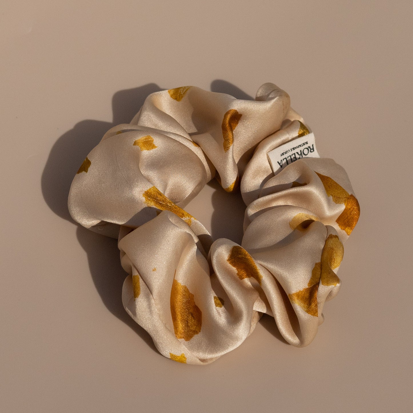 Golden Yellow Terrazzo Print Scrunchie