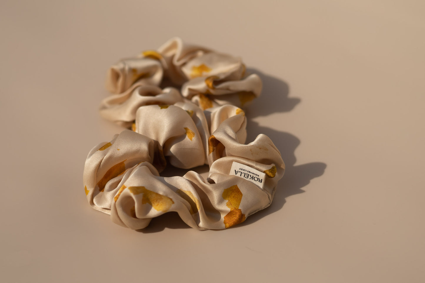 Golden Yellow Terrazzo Print Scrunchie